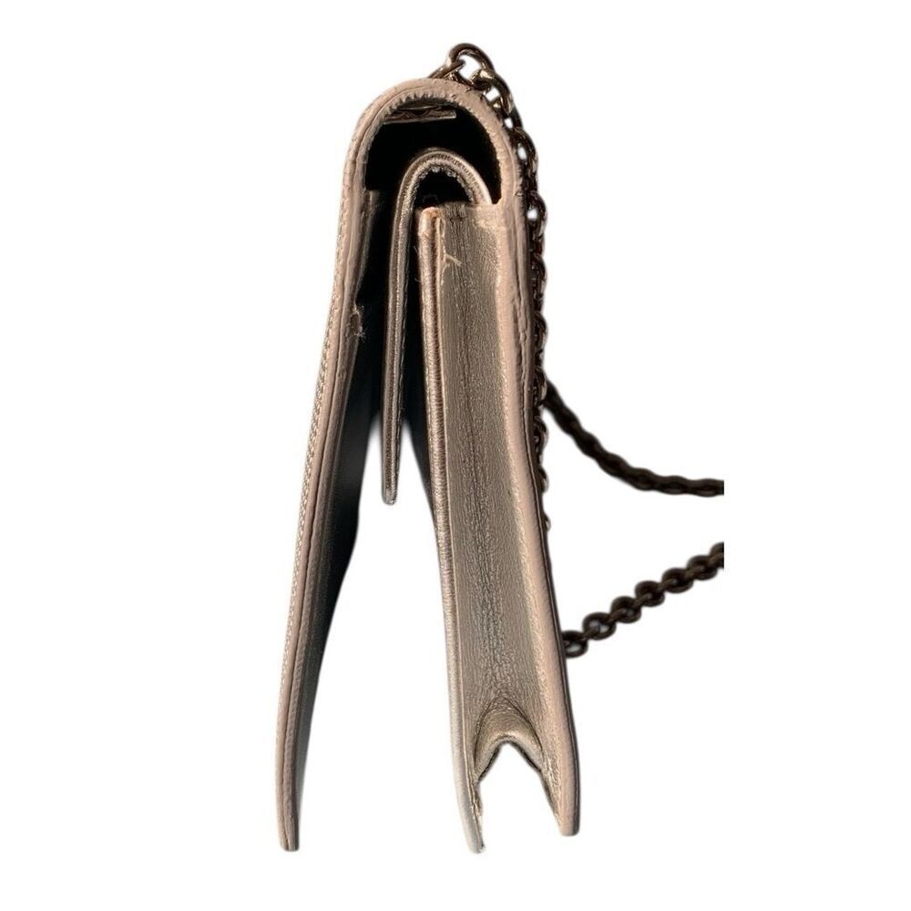 FENDI Metallic Calfskin Wallet On Chain Silver Clutch Purse AUTHENTIC $3800 - Picture 7 of 15